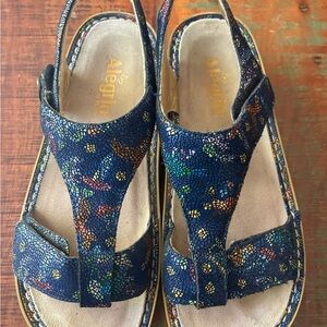 Alegria Kendra sandals blue mosaic hummingbird women’s size 39
